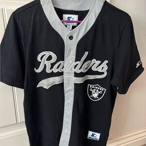 STARTER Black and Gray Raiders Jersey for Kids